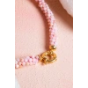 Sertifikalı El İşçiliği Örme Pembe Opal Gümüş Kapama Kolye (SK:107)