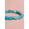 Sertifikalı Gümüş Aparatlı Fieruze(Turkuaz) Doğal Taş Bileklik (SK:029)
