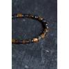 Sertifikalı Hematit, Kaplan Gözü Gümüş Aparatlı Doğal Taş Makrome Bileklik (SK:188)