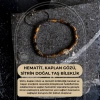 Sertifikalı Hematit, Kaplan Gözü ve Sitrin Doğal Taş Makrome Bileklik (SK:187)