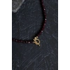 Sertifikalı Lal Granat Altın Kaplama Fasetli  Doğal Taş Kolye