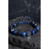 Sertifikalı Lapis Lazuli, Hematit Doğal Taş Makrome Bileklik (SK:360)