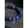 Sertifikalı Lapis Lazuli, Hematit Doğal Taş Makrome Bileklik (SK:360)