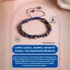 Sertifikalı Lapis Lazuli, Jasper, Hematit Doğal Taş Makrome Bileklik (SK:079)