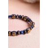 Sertifikalı Lapis Lazuli, Jasper, Hematit Doğal Taş Makrome Bileklik (SK:079)