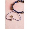 Sertifikalı Lapis Lazuli, Jasper, Hematit Doğal Taş Makrome Bileklik (SK:079)
