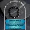 Sertifikalı Obsidyen, Hematit Doğal Taş Bileklik