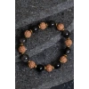 Sertifikalı Obsidyen, Rudrashka, Hematit Doğal Taş Bileklik