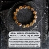 Sertifikalı Odun Jasper, Sitrin Zirkon Aparatlı Doğal Taş Bileklik-10 mm (SK:175)