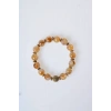 Sertifikalı Odun Jasper, Sitrin Zirkon Aparatlı Doğal Taş Bileklik-10 mm (SK:175)