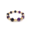 Sertifikalı Orijinal Hakiki 10mm Fasetli Ametist - 6 mm Sitrin - Hematit Misinalı Bileklik