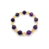 Sertifikalı Orijinal Hakiki 10mm Fasetli Ametist - 6 mm Sitrin - Hematit Misinalı Bileklik