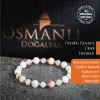 Sertifikalı Orijinal Pembe Kuvars Opal Hematit Doğal Taş Bileklik