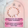 Sertifikalı Pembe Kuvars, İnci, Hematit Doğal Taş Bileklik