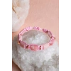 Sertifikalı Pembe Opal, Hematit Doğal Taş Makrome Bileklik
