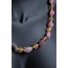 Sertifikalı Pembe Turmalin, Sitrin Doğal Taş Makrome Kolye (SK:090)