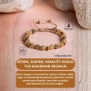 Sertifikalı Sitrin, Jasper, Hematit, Doğal Taş Makrome Bileklik (SK:076)