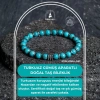 Sertifikalı Turkuaz Gümüş Aparatlı Doğal Taş Bileklik 039
