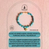 Sertifikalı Yıldız ve Deniz Kabuk Gümüş Aparatlı Firuze(Turkuaz)Doğal Taş Bileklik (SK:031)