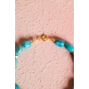 Sertifikalı Yıldız ve Deniz Kabuk Gümüş Aparatlı Firuze(Turkuaz)Doğal Taş Bileklik (SK:031)