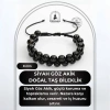 Siyah Göz Akik 8mm Çift Sıra Makrome Doğal Taş Bileklik