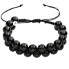 Siyah Göz Akik 8mm Çift Sıra Makrome Doğal Taş Bileklik