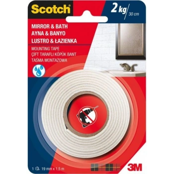 3M Scotch Ayna Montaj Bandı 19x1.5 cm