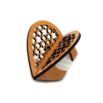 Masaüstü Kalp Motifli Ahşap Rahle