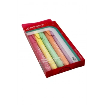 Penmark Kalem Tipi Fosforlu Bristol Kalem Pastel Renkler 6 Lı