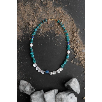 Afrika Asaleti, Firuze İnci Lapis Doğal Taş Kolye