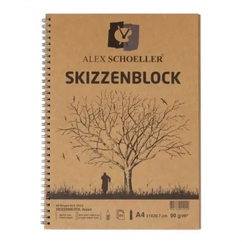 Alex Schoeller Kraft Blok Defter 60 Yp A4 90 Gr Yan Spiralli