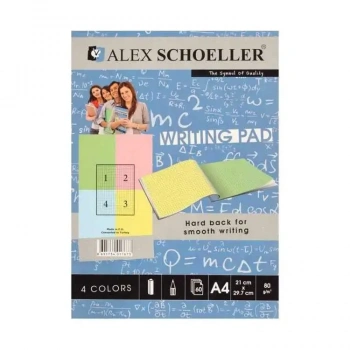 Alex Schoeller Renkli Bloknot 4 Renk Kareli 60 Yp A4