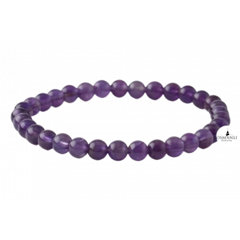 Ametist 6mm Doğal Taş Bileklik