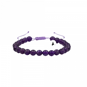 Ametist 6mm Merdiven Kapama Doğal Taş Bileklik