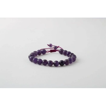Ametist 8mm Merdiven Kapama Doğal Taş Bileklik