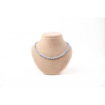 Anjelit 6 mm Düğümlü Doğal Taş Kolye