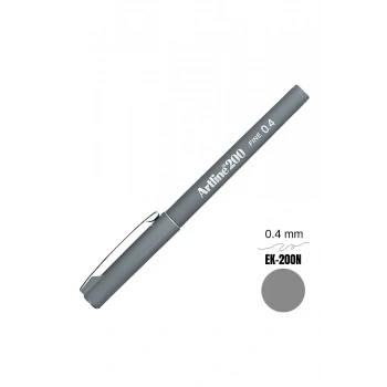 Artline 200 Fineliner 0.4 Keçe Uçlu Yazı Kalemi Gri