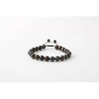 Azurit 8mm Merdiven Kapama Doğal Taş Bileklik