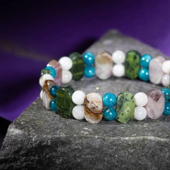 Balık Burcu Bileklik Ametist, Ay Taşı, Mavi Apatit, Yeşim