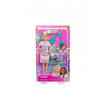 Barbie Bakım Temalı Kariyer Oyun Seti Diş Hekimi Bebeği