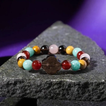 Başak Burcu Bileklik Amazonit, Dumanlı Kuvars, Jasper, Kırmızı Akik, Pembe Kuvars