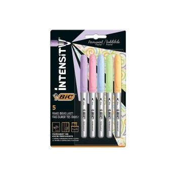 Bic İntenstiy Permanent Markör Pastel Renkler 5 Li