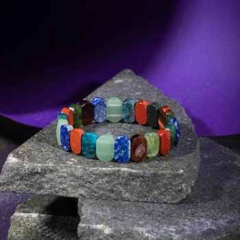 Boğa Burcu Bileklik Buz Mavizi Apatit, Dragon Jasper, Jasper, Lapis Lazuli, Yeşil Aventurin, Yeşim