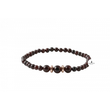 Bordo Granat Lal 4mm Doğal Taş Bileklik