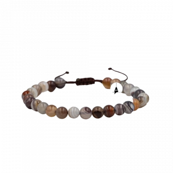 Botswana Akiği 6mm Merdiven Kapama Doğal Taş Bileklik