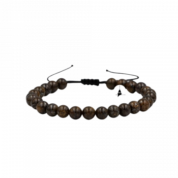 Bronzit 6mm Merdiven Kapama Doğal Taş Bileklik