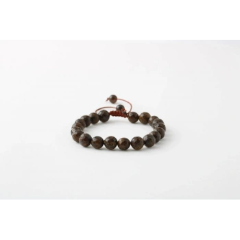 Bronzit 8mm Merdiven Kapama Doğal Taş Bileklik