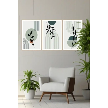Canvas Çiçek Üçlü Mdf Tablo