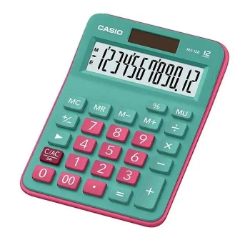 Casıo Hesap Makinesi 12 Hane Yeşil-Kırmızı (Mx-12B-Gnrd)