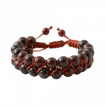 Dragon Jasper 8mm Çift Sıra Makrome Doğal Taş Bileklik